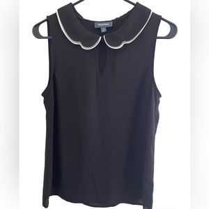 ModCloth‎ Black & White Sheer Blouse | Size Small | Sleeveless | Lightweight